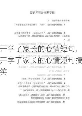 开学了家长的心情短句,开学了家长的心情短句搞笑-第3张图片-安安范文网