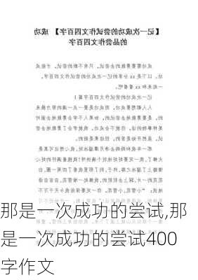 那是一次成功的尝试,那是一次成功的尝试400字作文-第3张图片-安安范文网