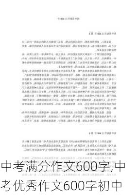 中考满分作文600字,中考优秀作文600字初中-第3张图片-安安范文网