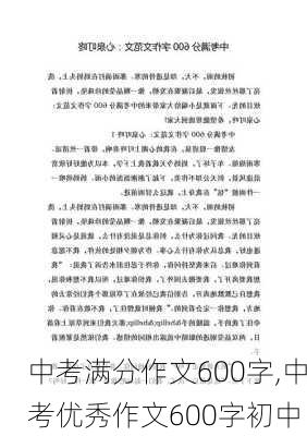 中考满分作文600字,中考优秀作文600字初中-第2张图片-安安范文网