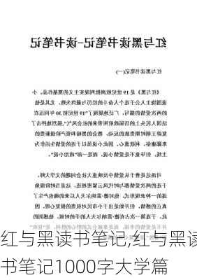 红与黑读书笔记,红与黑读书笔记1000字大学篇-第1张图片-安安范文网