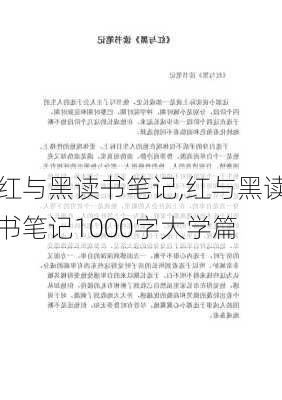 红与黑读书笔记,红与黑读书笔记1000字大学篇-第3张图片-安安范文网