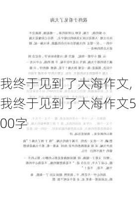 我终于见到了大海作文,我终于见到了大海作文500字-第2张图片-安安范文网