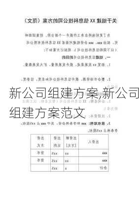 新公司组建方案,新公司组建方案范文-第1张图片-安安范文网