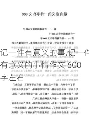 记一件有意义的事,记一件有意义的事情作文 600字左右-第1张图片-安安范文网