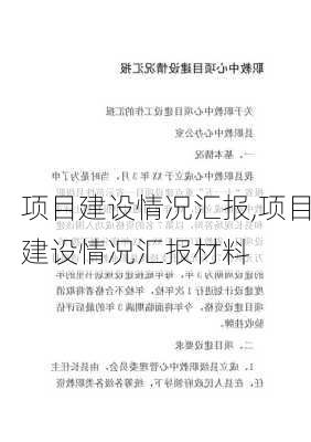 项目建设情况汇报,项目建设情况汇报材料-第2张图片-安安范文网