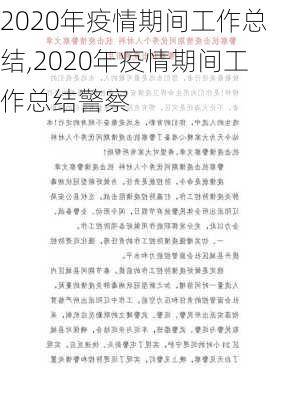 2020年疫情期间工作总结,2020年疫情期间工作总结警察-第3张图片-安安范文网