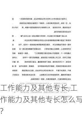 工作能力及其他专长,工作能力及其他专长怎么写?-第1张图片-安安范文网