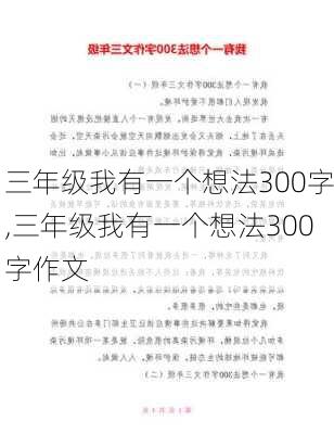 三年级我有一个想法300字,三年级我有一个想法300字作文-第1张图片-安安范文网