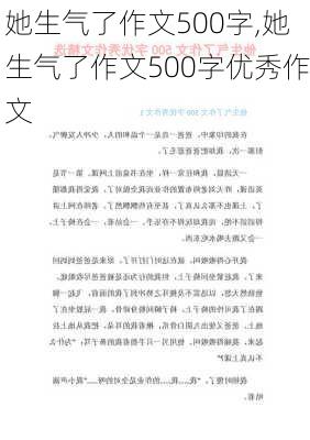 她生气了作文500字,她生气了作文500字优秀作文-第2张图片-安安范文网