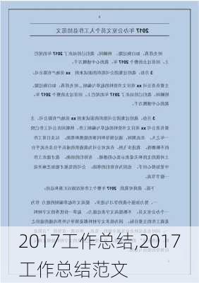 2017工作总结,2017工作总结范文-第1张图片-安安范文网