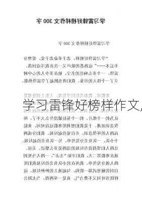 学习雷锋好榜样作文,-第3张图片-安安范文网