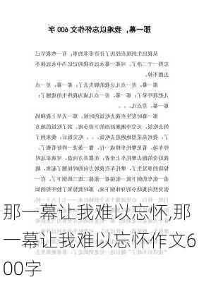 那一幕让我难以忘怀,那一幕让我难以忘怀作文600字-第1张图片-安安范文网