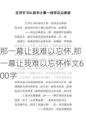 那一幕让我难以忘怀,那一幕让我难以忘怀作文600字-第3张图片-安安范文网