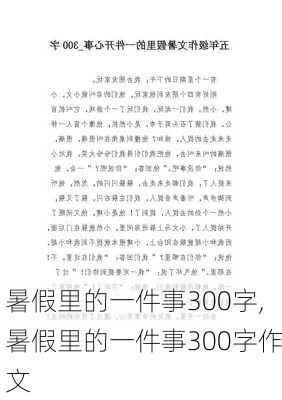 暑假里的一件事300字,暑假里的一件事300字作文-第1张图片-安安范文网