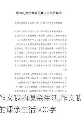 作文我的课余生活,作文我的课余生活500字-第3张图片-安安范文网