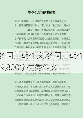 梦回唐朝作文,梦回唐朝作文800字优秀作文-第1张图片-安安范文网