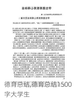 德育总结,德育总结1500字大学生-第1张图片-安安范文网