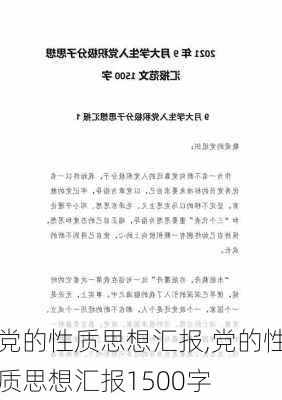 党的性质思想汇报,党的性质思想汇报1500字-第2张图片-安安范文网