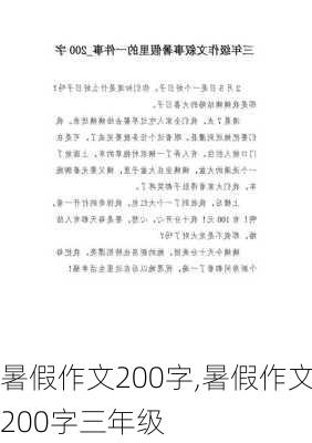 暑假作文200字,暑假作文200字三年级-第1张图片-安安范文网