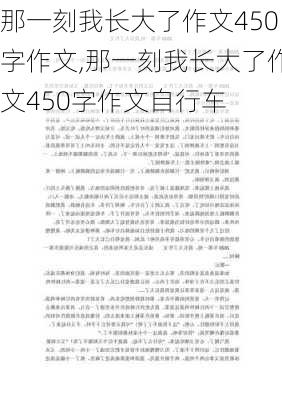 那一刻我长大了作文450字作文,那一刻我长大了作文450字作文自行车-第2张图片-安安范文网