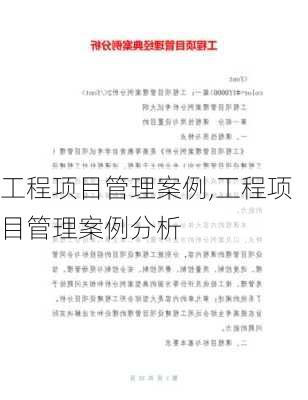 工程项目管理案例,工程项目管理案例分析-第2张图片-安安范文网