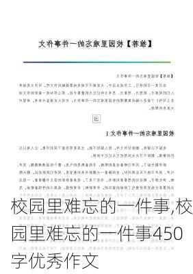 校园里难忘的一件事,校园里难忘的一件事450字优秀作文-第1张图片-安安范文网