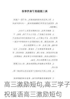 高三激励短句,高三学子祝福语高三激励短句-第2张图片-安安范文网