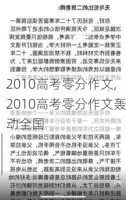 2010高考零分作文,2010高考零分作文轰动全国-第2张图片-安安范文网