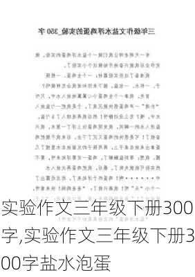 实验作文三年级下册300字,实验作文三年级下册300字盐水泡蛋-第3张图片-安安范文网