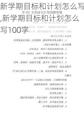 新学期目标和计划怎么写,新学期目标和计划怎么写100字