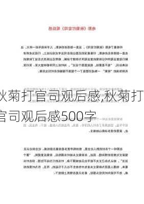 秋菊打官司观后感,秋菊打官司观后感500字