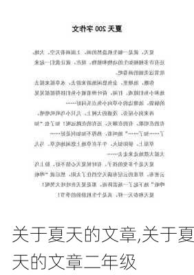 关于夏天的文章,关于夏天的文章二年级-第3张图片-安安范文网