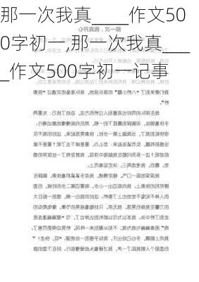 那一次我真____作文500字初一,那一次我真____作文500字初一记事-第3张图片-安安范文网