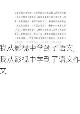 我从影视中学到了语文,我从影视中学到了语文作文-第3张图片-安安范文网