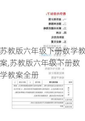 苏教版六年级下册数学教案,苏教版六年级下册数学教案全册-第1张图片-安安范文网