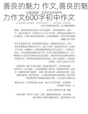 善良的魅力 作文,善良的魅力作文600字初中作文-第2张图片-安安范文网