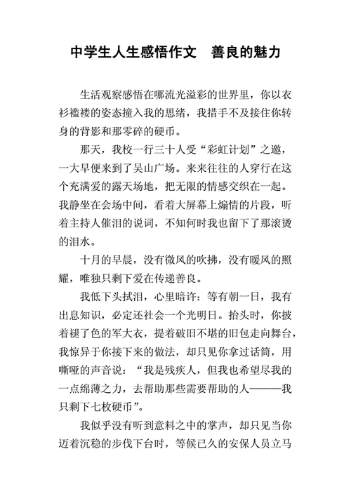 善良的魅力 作文,善良的魅力作文600字初中作文-第3张图片-安安范文网