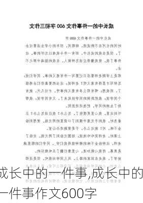 成长中的一件事,成长中的一件事作文600字-第2张图片-安安范文网