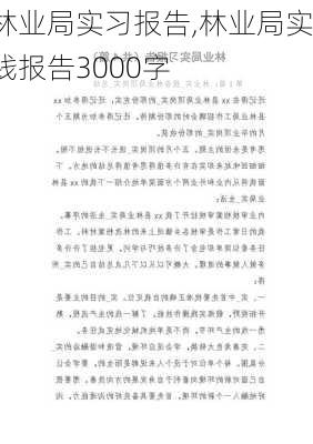 林业局实习报告,林业局实践报告3000字-第1张图片-安安范文网