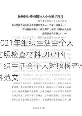 2021年组织生活会个人对照检查材料,2021年组织生活会个人对照检查材料范文-第1张图片-安安范文网