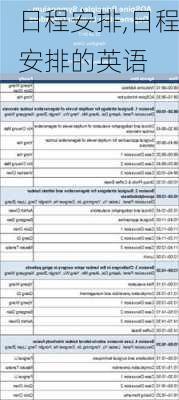 日程安排,日程安排的英语-第2张图片-安安范文网