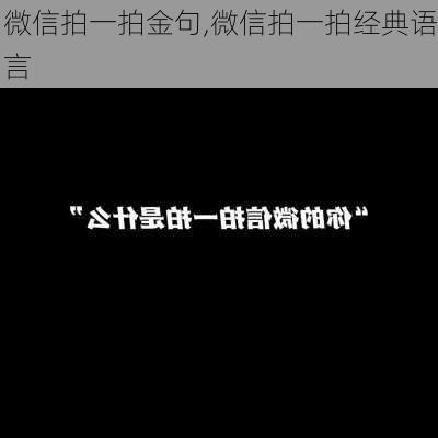 微信拍一拍金句,微信拍一拍经典语言-第3张图片-安安范文网