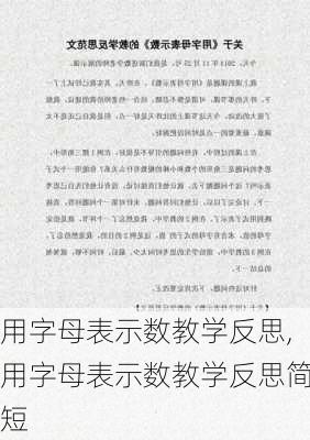 用字母表示数教学反思,用字母表示数教学反思简短-第3张图片-安安范文网