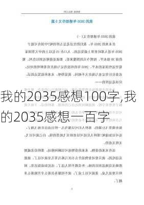 我的2035感想100字,我的2035感想一百字-第1张图片-安安范文网