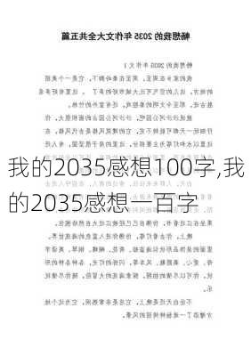 我的2035感想100字,我的2035感想一百字-第2张图片-安安范文网