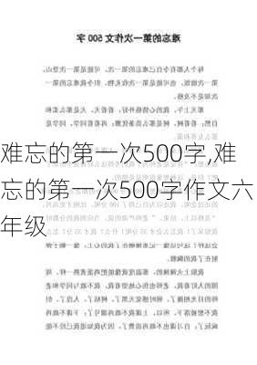 难忘的第一次500字,难忘的第一次500字作文六年级-第1张图片-安安范文网