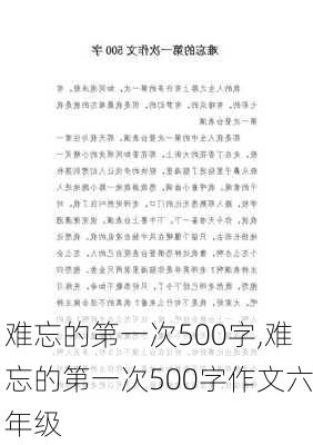 难忘的第一次500字,难忘的第一次500字作文六年级-第2张图片-安安范文网