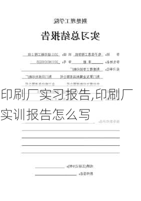 印刷厂实习报告,印刷厂实训报告怎么写-第3张图片-安安范文网