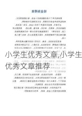 小学生优秀文章,小学生优秀文章推荐-第2张图片-安安范文网